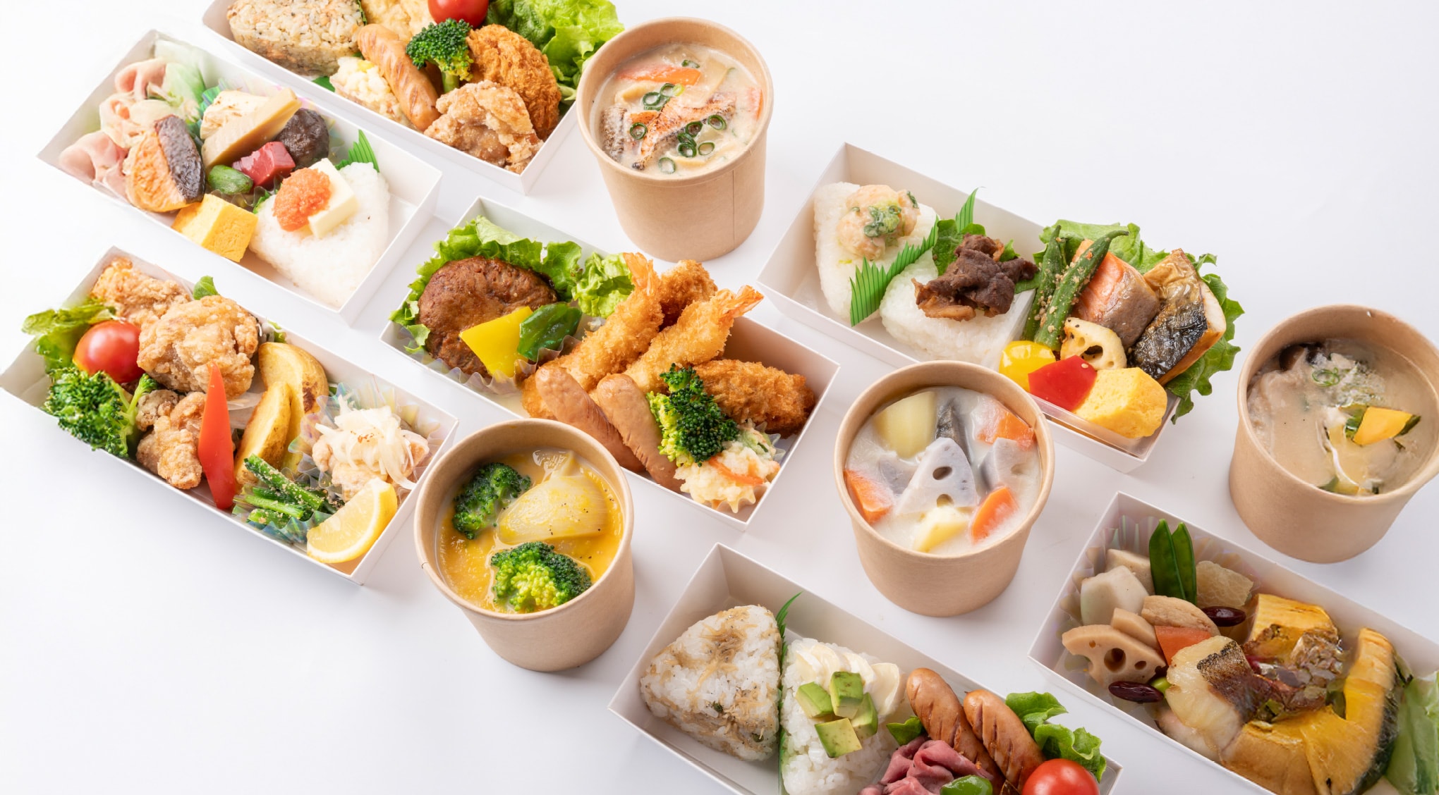 おむすびやお弁当、スープなど